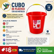 CUBO DE PLÁSTICO DE 20 LITROS CON ASA METÁLICA - Img 57548176