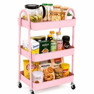 CARRITO ORGANIZADOR METÁLICO DE 3 NIVELES ROSADO NUEVOS EN CAJA!!! - Img 55811825