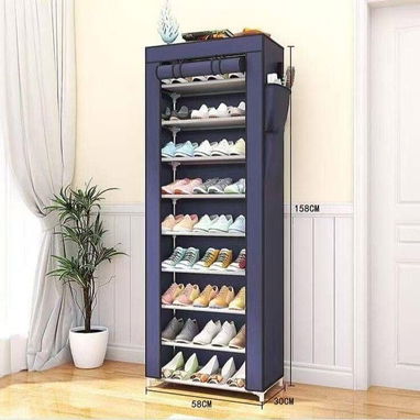 Zapatera de 10 niveles con cubierta a prueba de polvo en oferta - 3/5