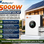 *INVERSOR SOLAR 5000W*  *MARCA FELICITY SOLAR*  *Modelo* IVEM5048- LV   *Precio* 1000 USD  *MENSAJERÍA INCLUIDA*  *GARAN - Img 57754598