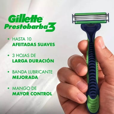 MAQUINA DE AFEITAR GILLETTE PRESTOBARBA 3 SENSITIVE ALOE 16 PIEZAS - Img 82088815