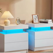 mesita de noche con luz led importadas 💯% calidad - Img 57760642