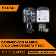 CANDADO CON ALARMA DE ARCO GRANDE (MOTO & BICICLETAS). - Img 53248341