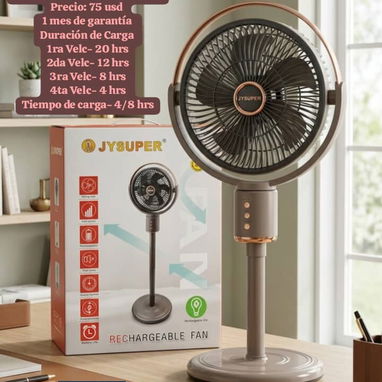 Ventilador Recargable JAYSUPER 12" 12000 mAh Se puede ajustar a 3 tamaños Precio: 75 usd 1 mes de garantía - Img 122694035