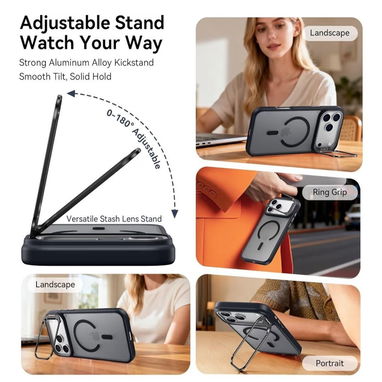 ☎️53544655 🛵 Entrega Disponible ⭐Funda para iPhone 17 Pro con Soporte de Cámara y MagSafe – Black ⭐ - Img 123827340