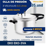 Olla de presión de 3 válvulas descripción y precio en la foto para más información escribir al WhatsApp - Img 56855792