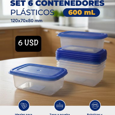 🫙SET DE POZUELOS PLÁSTICOS ✅ 3 UNIDADES DE 250 ML 💲1.5 ✅ 6 UNIDADES DE 600 ML 💲6 ✅ 6 UNIDADES DE 1500 ML 💲7 - Img 117601529