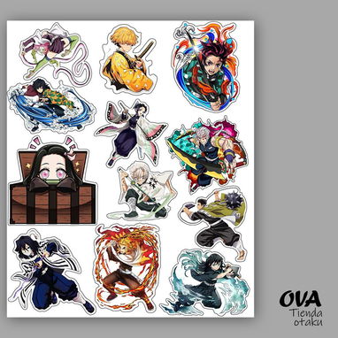 Hoja de pegatinas stickers calcomanías anime videojuegos y gamer - Img 119478011
