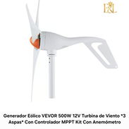 Generador Eólico VEVOR 500W 12v turbina de viento 3 aspas, yoaemily 💯 - Img 57965880