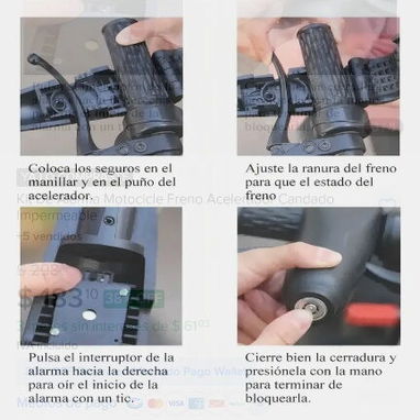Alarma Antirrobo para Moto, Bicimoto, Bicicleta, kit completo con juego de baterías de repuesto, llavero. - 4/7