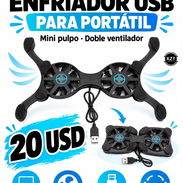 Base refrescadora para laptop tipo pulpo con 2 fanes - Img 49393458