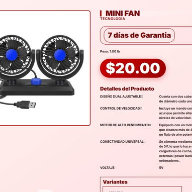 VENTILADOR DE MESA RECARGABLE VENTILADOR DE PEDESTAL VENTILADOR ENFRIADOR VENTILADOR RECARGABLE PORTÁTIL - 4/9