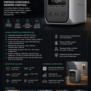 EcoFlow Delta 3 clásico  Capacidad de batería: 1,024 Wh (LiFePO₄)  Potencia de salida CA continua: 1,800 W  780 USD - Img 55791231