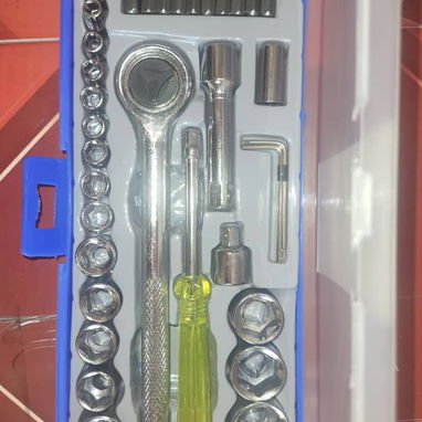 🔧 Juego de Cubos y Puntas de destornillador de 35 pzas, de Acero cromado resistente a la corrosión. Ideal para mecánica - Img 123348011