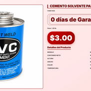 CEMENTO SOLVENTE PARA PVC VPT#-0075 - Img 56304352