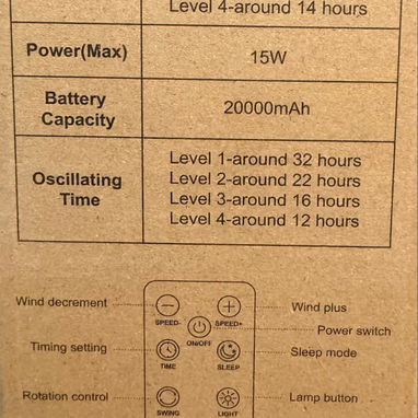 *Ventilador recargable F6 de 20000 mah - Img 126770310
