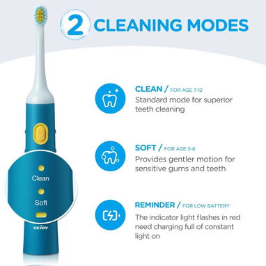 🍀Cepillo Dental Eléctrico Infantil Ultrasónico – Diseño Oso🍀 - 5/8