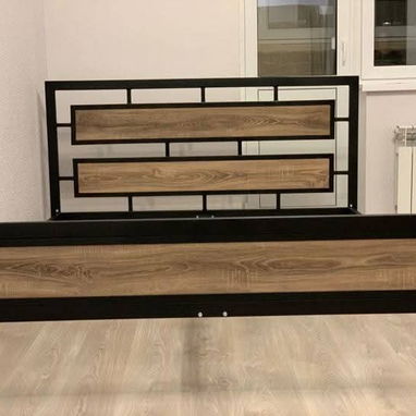Camas de metal y madera diseño industrial minimalista - 2/6