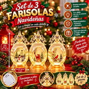 Kit de 3 farolitos navideños transparentes que alumbran son de pila (incluidas) pedidas en la foto 18 USD el kit - Img 57722244