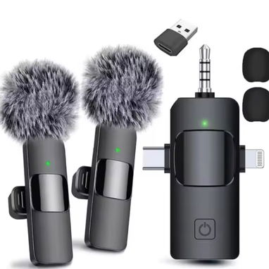 Kit de micrófonos de solapa recargables 4 en 1. - Img 113553376