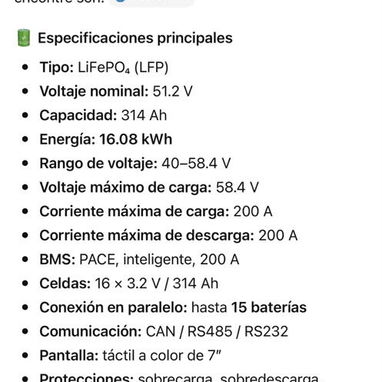 Batería EcoWorthy de 51.2v x 314 Ah - 2/2