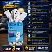 ⚡3 METROS ⚡ EXTENSIÓN BLANCA MARCA SPC DE 3 METROS. MENSAJERÍA CON FACTURA Y GARANTÍA. 📲 54833699 - Img 56697181