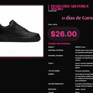 Tenis Nike Air Force Negro Sintético Confort Diario, Air Force Negro Tenis Cómodos Urbanos . - Img 57354851