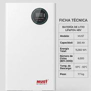 🚧 BATERÍA DE LITIO Marca Must LiFePO4 48V 15 KWh (15000Wh) 🚧 - Img 55254058