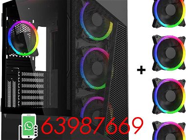 Chasis Gaming marca DIYPC modelo Rainbow F1-B + 4 fanes RGB 120mm - Img main-image-45933284