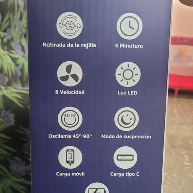 Ventiladores Recargables Marca Eko , 20 000mA , doble aspa , carga rapida - Img 122147384