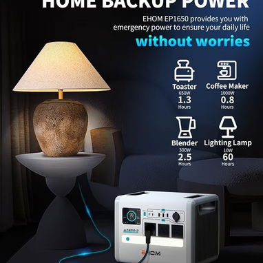 Estación de Energía EHOM (1650W/1024Wh) - 6/9
