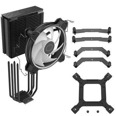 Cooler Master Hyper 212 Halo - Enfriador de aire negro para CPU, ventilador PWM de 120 Halo², ARGB de doble bucle, cubie - 7/9