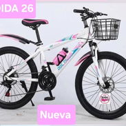 Bicicletas medida 26 MTB negra/roja y blanca/azul cesta,frenos de disco,amortiguacion,21 velocidades nuevas en su caja - Img 57851963
