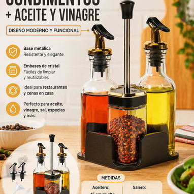 Set de condimentos + aceite y vinagre (DH) - 2/4