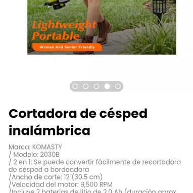 Cortadora de césped inalámbrica Marca: KOMASTY - Img 124620263