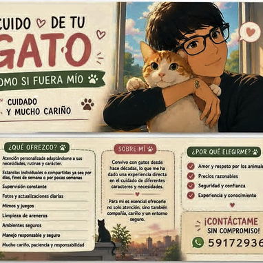 Cuido de gatos para personas que viajan dentro y fuera del país - 2/2