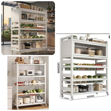 - Organizador de metal para cocinas con puerta. ✅Medidas: 80 cm x 32 x 125 🏷️$90 usd Disponibles en 🖤🤍 - Img 123395592