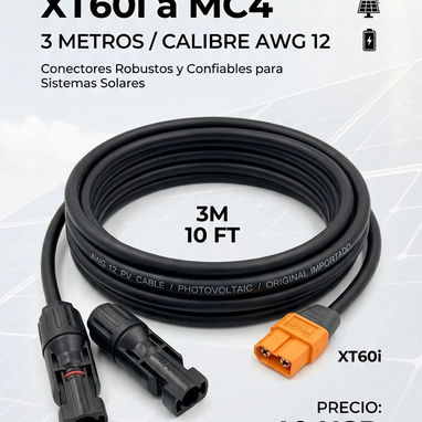 Cable de estacion de energía a panel solar 7.5 metros - 5/6