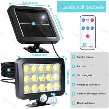 Lampara Solar con panel aislado y sensor de movimiento - Img 123818114