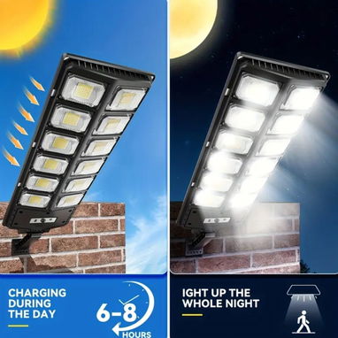 ColdSky Ventilador Recargable | Lámpara Exterior Solar con sensor de Mov | Batería HumsiENK 24v 200 Amp - 5/7