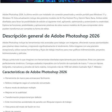 Adobe Photoshop 2026 v27.10.0.26 🔴Complementos 🔵Plugins 🟡Neural filters 🟣Remove Tool AI ✅ Win ✅MacOS - 2/6