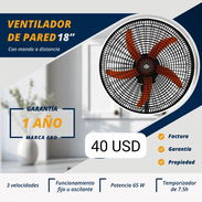 Ventilador de pared de 18 pulgadas con mando a distancia - Img 54837240