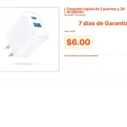 Cargador Rápido de Pared GAR161: 20W de Salida Dual de Alta Estabilidad VPT#-0073 - Img 55444601