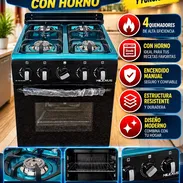 Cocina de gas con horno Milexus de 4 quemadores - Img 58279467
