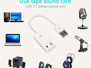 ⭐Vendo Tarjeta De Sonido USB Virtual 7.1 Adaptador De Audio USB Externo 3D USB a Jack 3.5mm⭐ WhatsApp 53881002 - Img main-image-45258147
