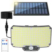 Lámpara solar de pared exterior, 234 led, 200W, con control remoto y 3 modos de trabajo. Sensor de movimiento. 8000K luz - Img 55937674