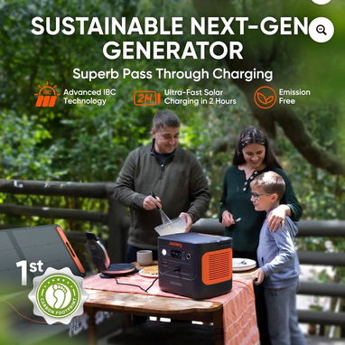 Jackery Explorer 1000 Plus Estación de Energía Portátil, Generador Solar de 1264Wh - 3/8