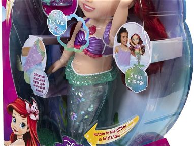 Muñeca Disney Princesa Ariel, Canta y Brilla la cola + 20 Frases y 2 Canciones "Part of Your World" y "Under the Sea", N - Img 58494439