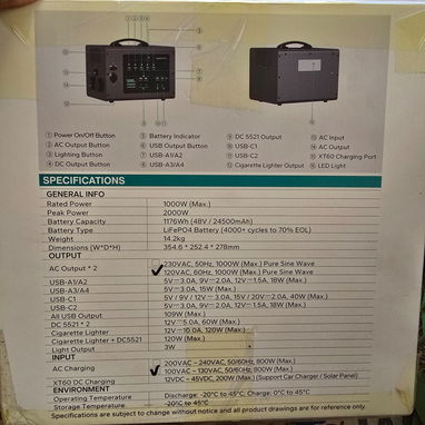600 usd Estación 1000W - 1228Wh contactenos 52493172 - Img 123349578