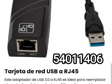 !!Tarjeta de red USB a RJ45/ Compatible con Windiws y MacOS / No requiere de drivers (Plug & Play)!! - Img main-image